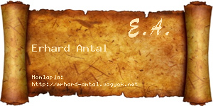 Erhard Antal névjegykártya